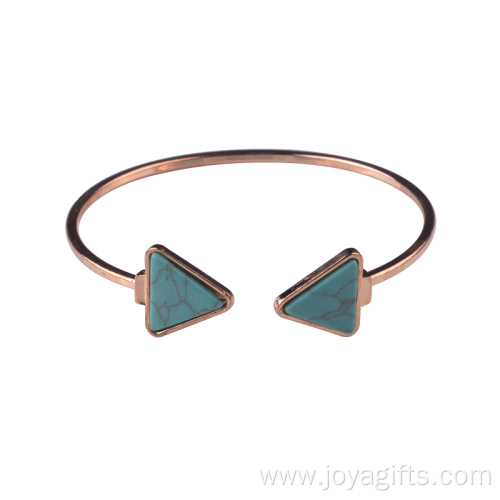 Turquoise Stone Triangle Bangle for Women Accessories